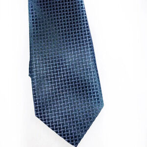 Men’s blue geometric print career/party silk tie
